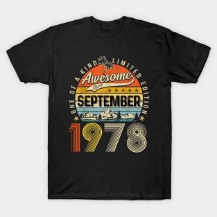 Awesome Since September 1978 Vintage 45th Birthday T-Shirt